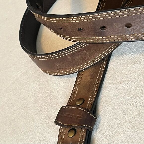 Carhartt Brown Cowhide Leather Belt SZ 45 - Picture 7 of 9
